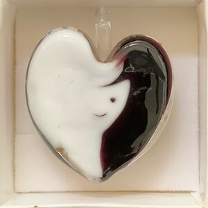 Vintage Antica Murrina Venezia Hand Blown Glass Heart Necklace